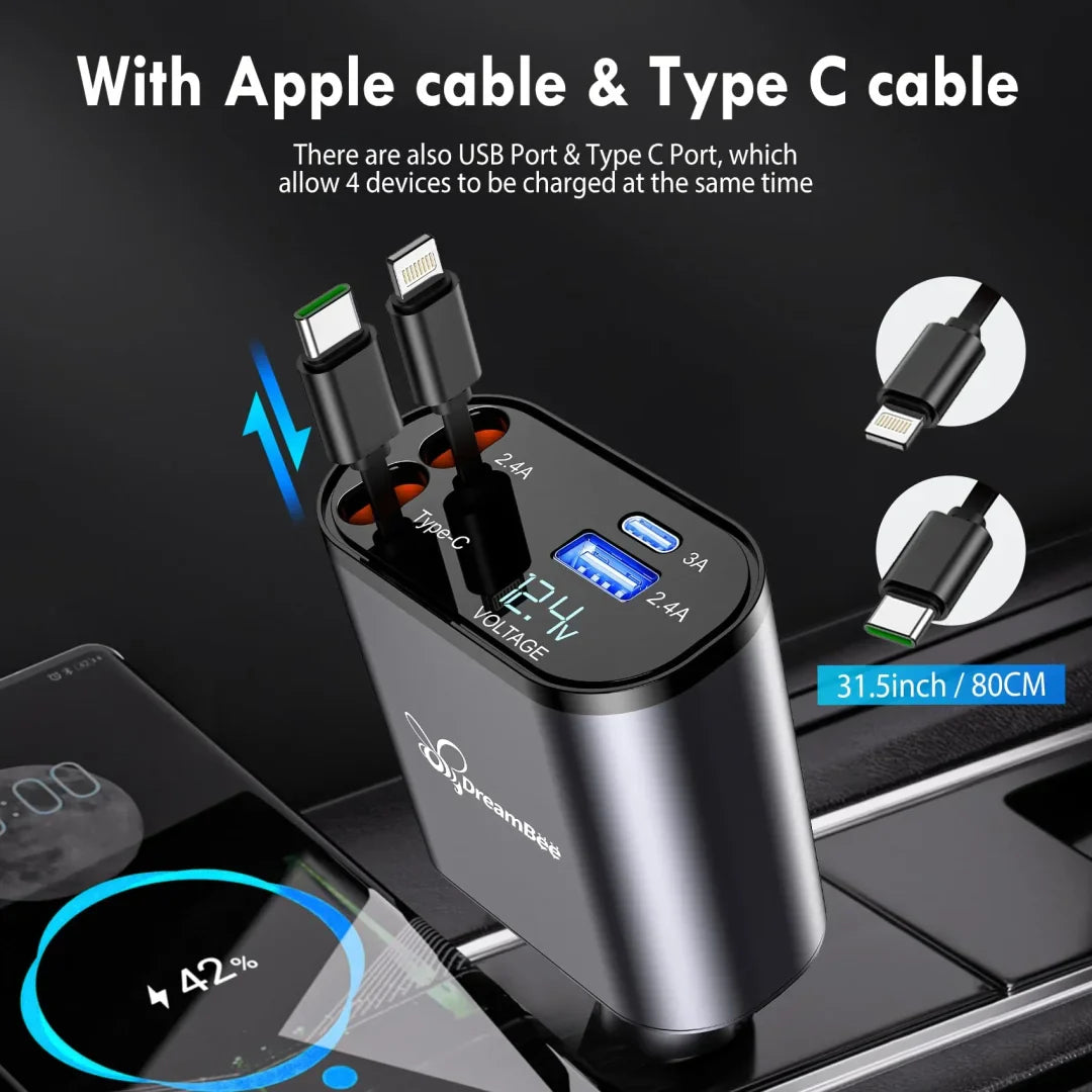 TRULEGANCE™ Retractable Fast Car Charger