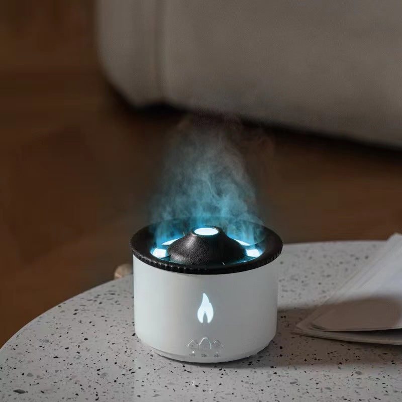 TRULEGANCE™ VolcanoDreams™️ Ultrasonic Essential Oil Humidifier with Flame Effect & Jellyfish Aromatherapy