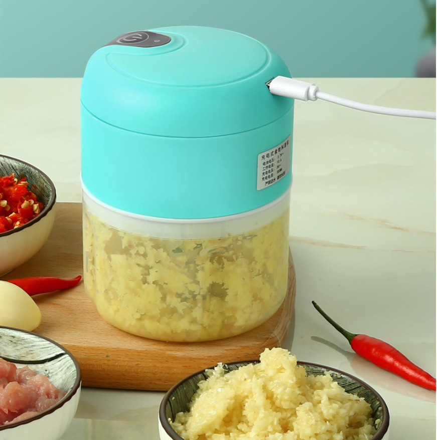 TRULEGANCE™ Mini Electric Garlic Chopper Food Processor, Garlic Electric Grinder Onion Chopper, Blender to Vegetable, Wireless Garlic Mincer Tool for Ginger, Chili, Fruit, Meat, etc