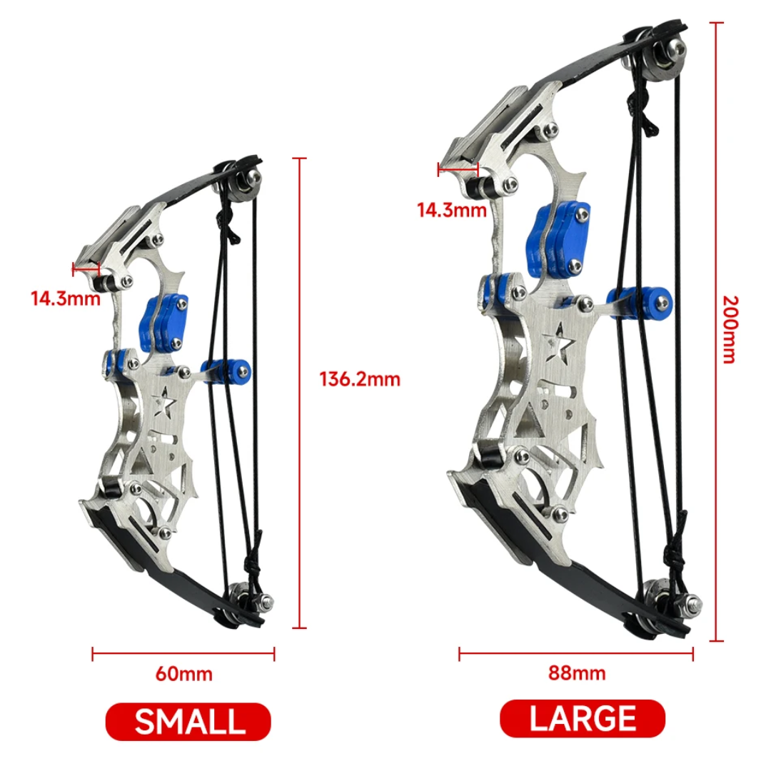 TRULEGANCE™ Mini 304 Stainless Steel Compound Bow Set: Precision Small Pulley Bow for Indoor and Outdoor Fun, Arrow Shooting Toy with Decompression Bowstring - Available in 2 Sizes!