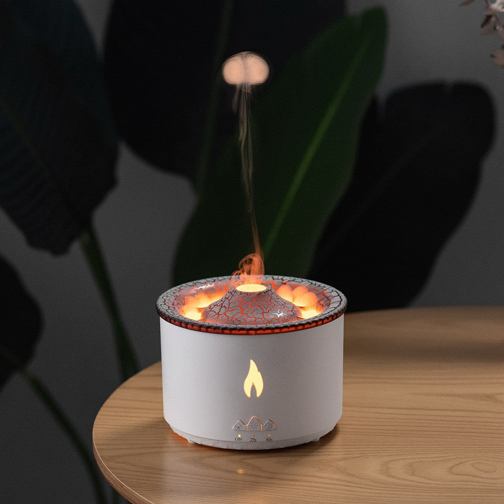 TRULEGANCE™ VolcanoDreams™️ Ultrasonic Essential Oil Humidifier with Flame Effect & Jellyfish Aromatherapy